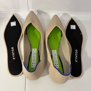 Rothy's Tan Pointe Ballet Flats Size 8